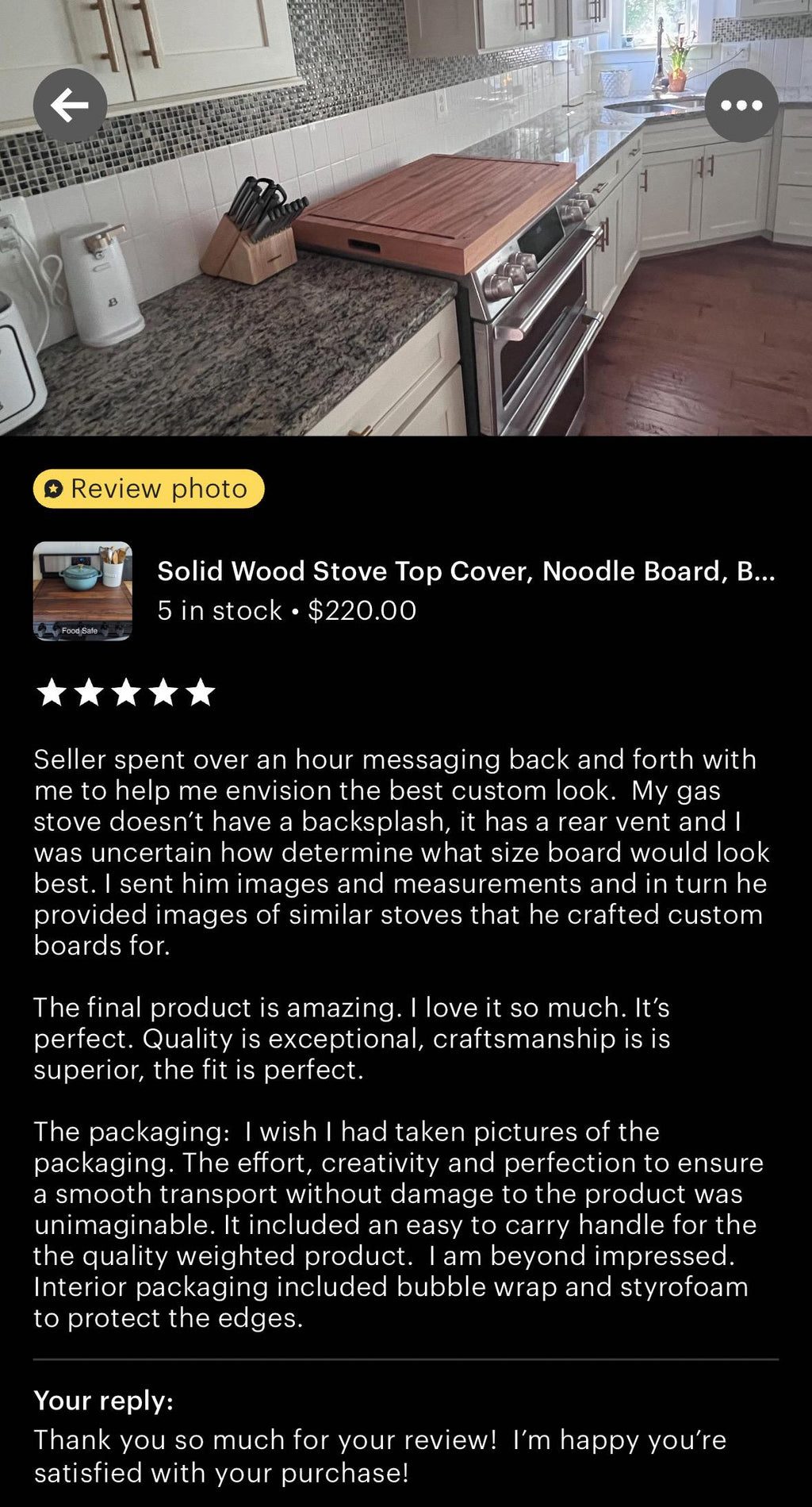 Mahogany Stove Cover | Stove Cover Cutting Board and Tray | Black Walnut Noodle Board