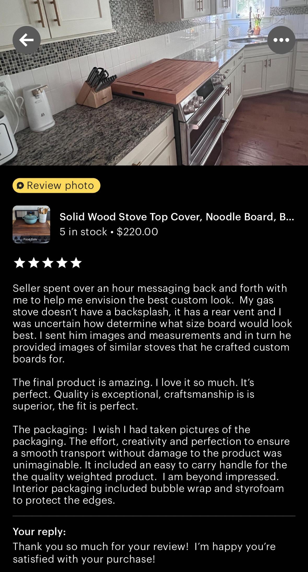 Mahogany Stove Cover | Stove Cover Cutting Board and Tray | Black Walnut Noodle Board