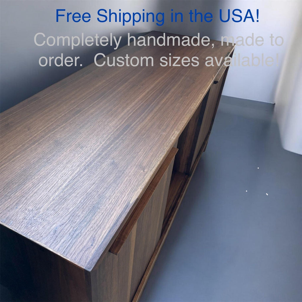 Black Walnut Console Table | Solid Wood Console Table | Walnut Record Player Stand