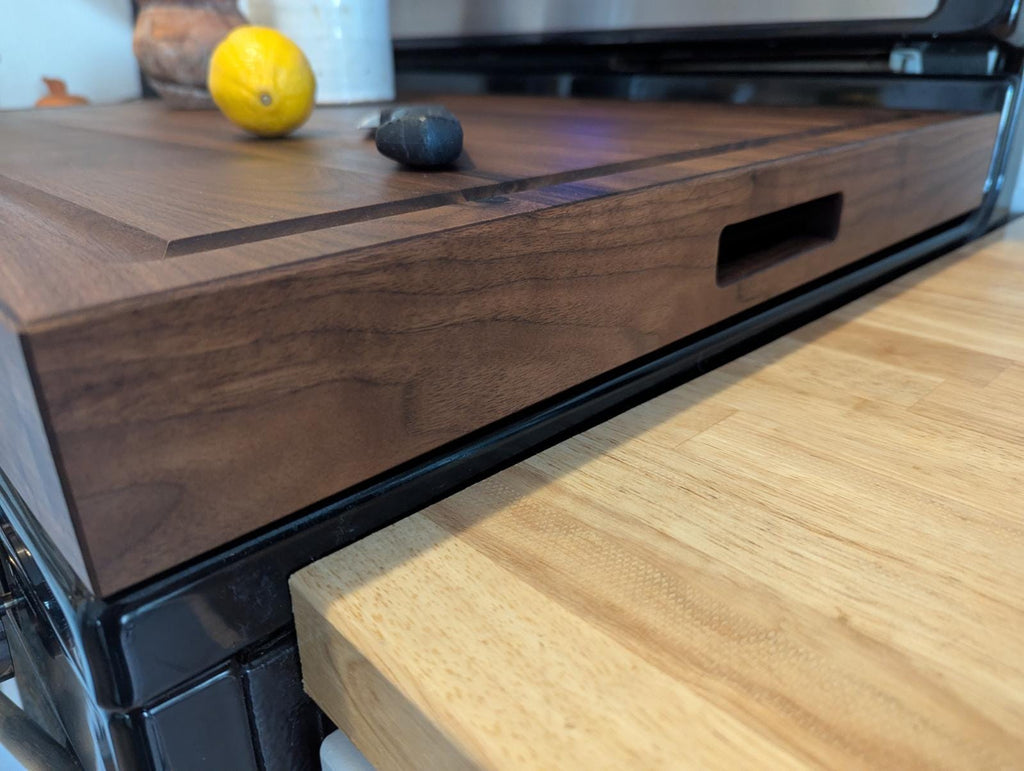 Black Walnut Stove Top Cover | Solid Wood Noodle Board and Tray | Black Walnut Stove Cover | Cutting Board for Stove
