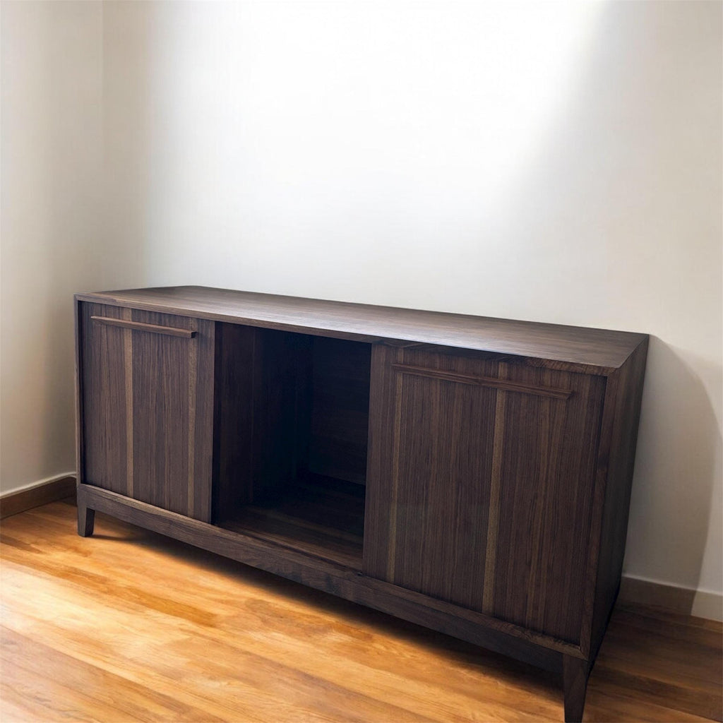 Black Walnut Console Table | Solid Wood Console Table | Walnut Record Player Stand