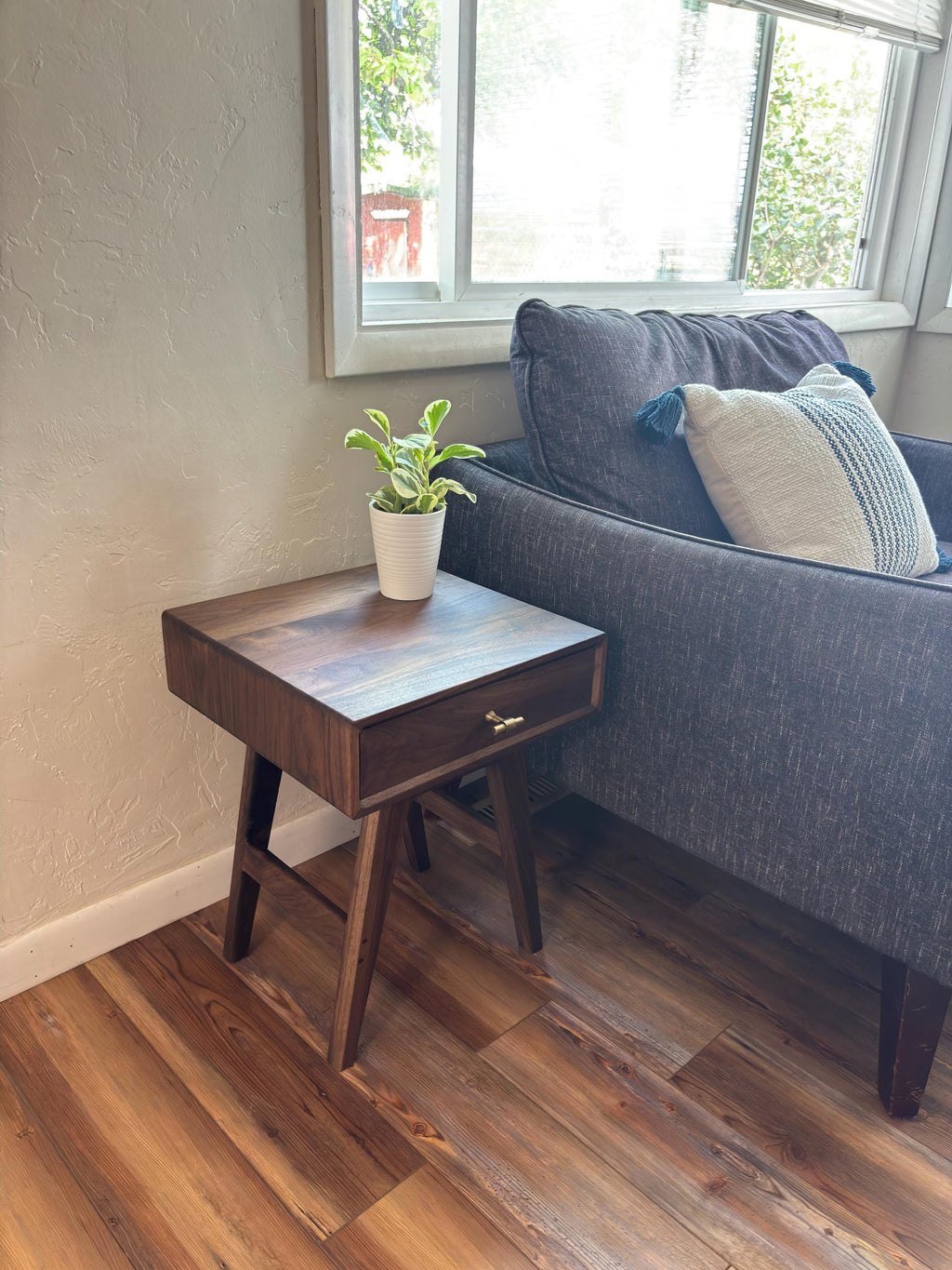 Mid Century Side Table | Vintage End Table | Black Walnut Side Table | Handmade