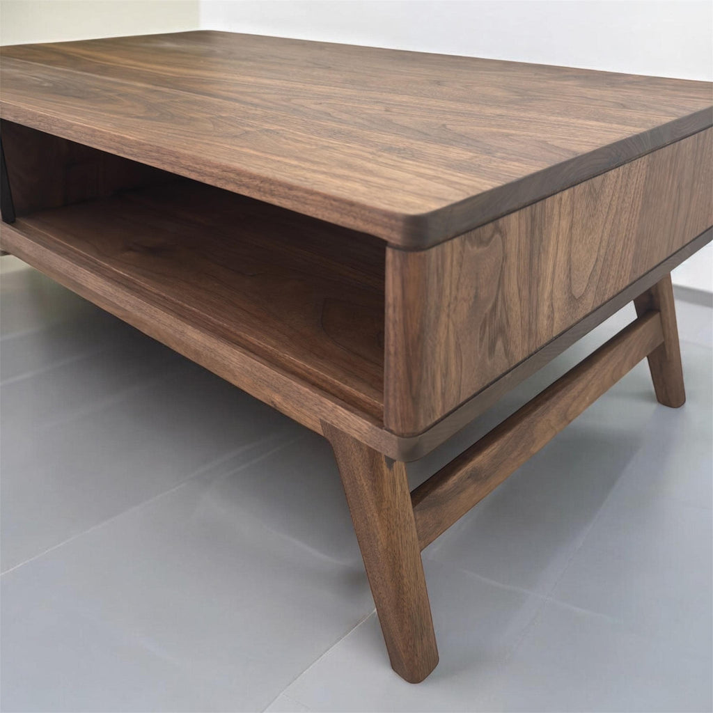 Solid Walnut Coffee Table | All Wood Joinery High End Table | Mid Century Modern Coffee Table