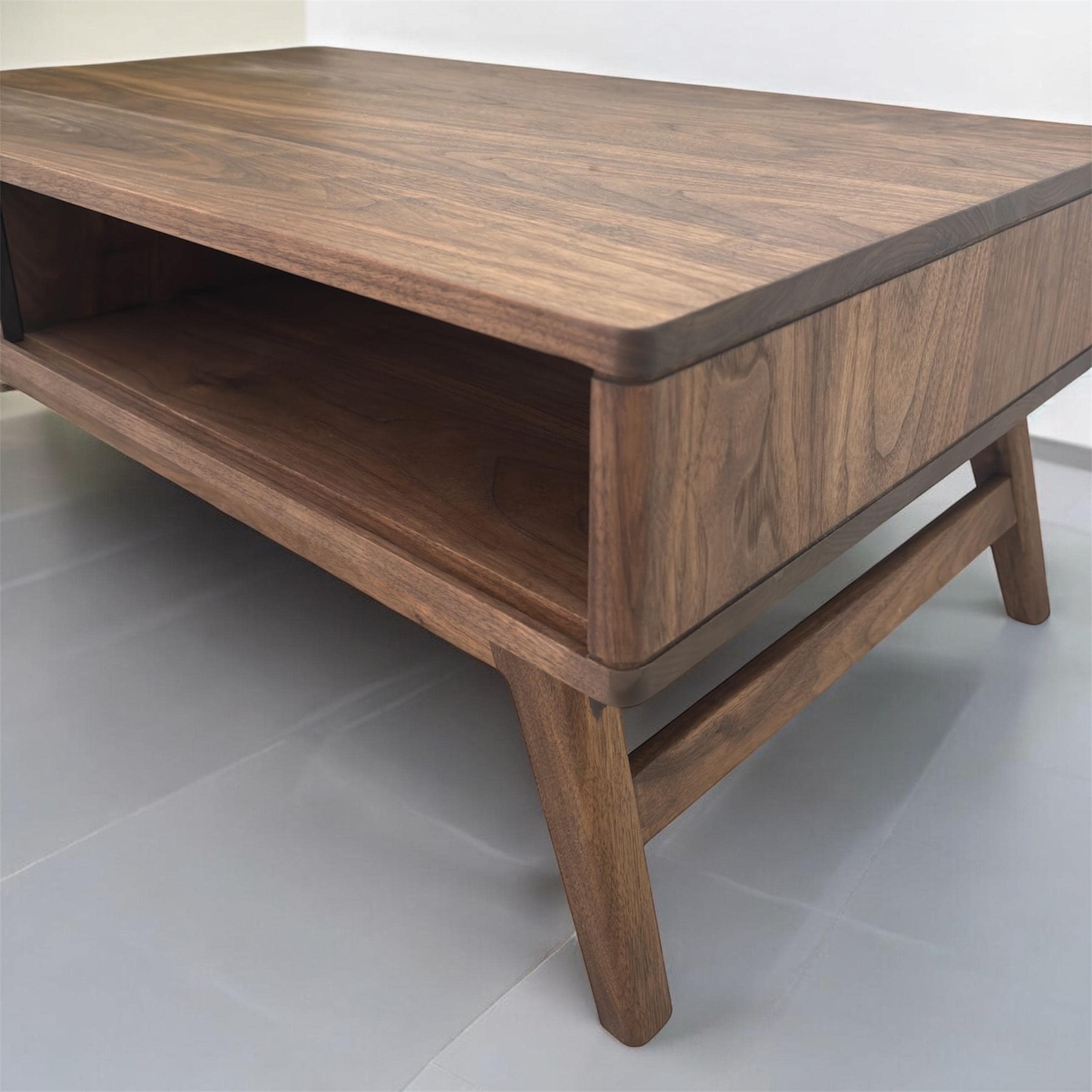 Solid Walnut Coffee Table | All Wood Joinery High End Table | Mid Century Modern Coffee Table