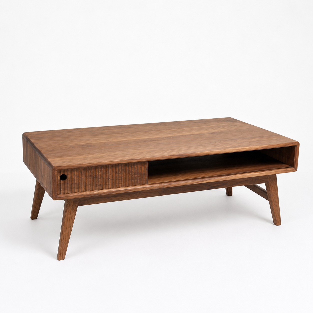 The Aspen Table — Solid Black Walnut Coffee Table, Sculptural Modern Heirloom