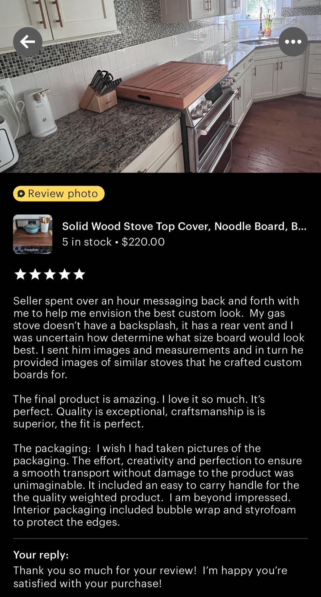 Black Walnut Stove Top Cover | Solid Wood Noodle Board and Tray | Black Walnut Stove Cover | Cutting Board for Stove