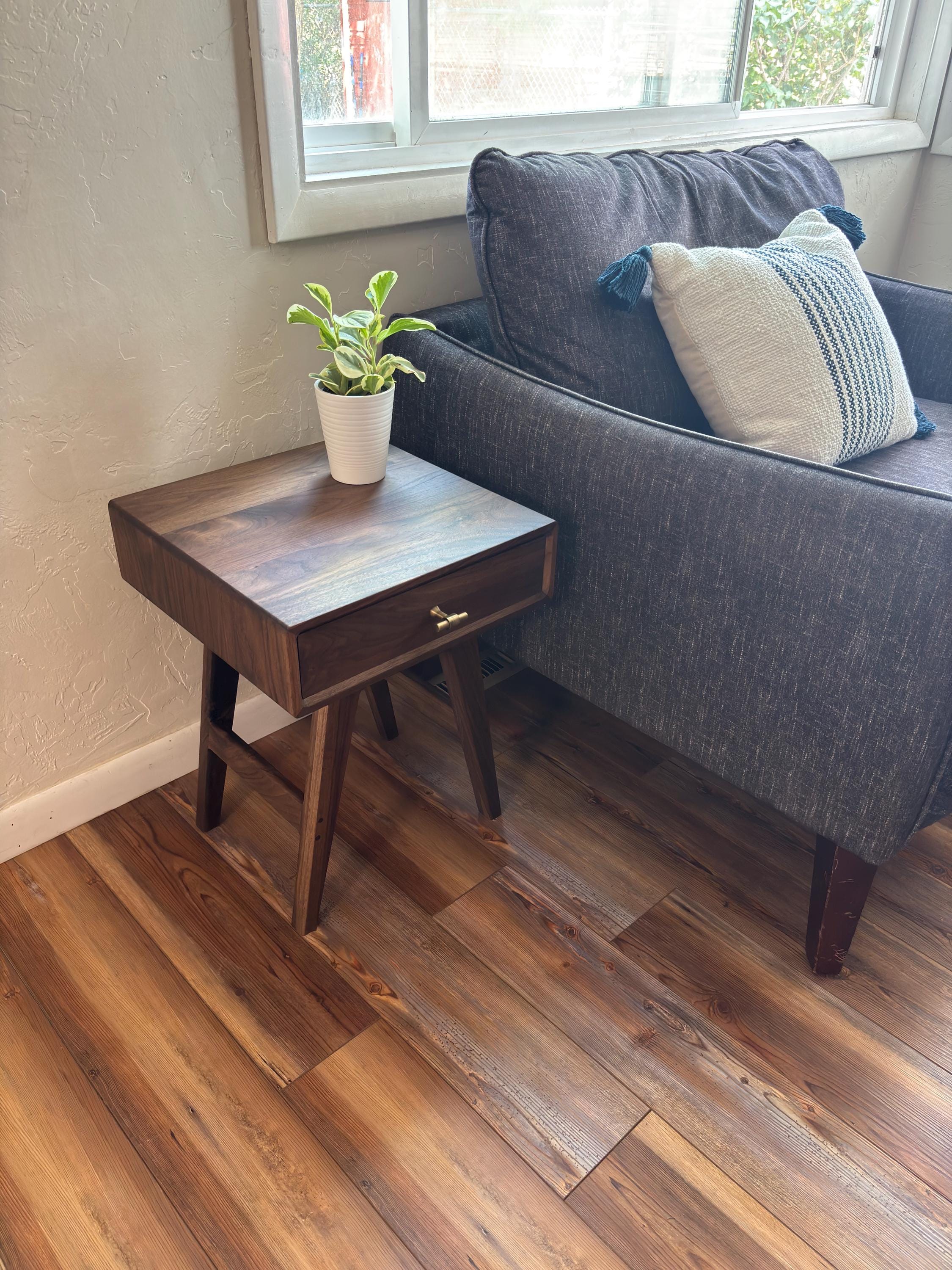 Mid Century Side Table | Vintage End Table | Black Walnut Side Table | Handmade
