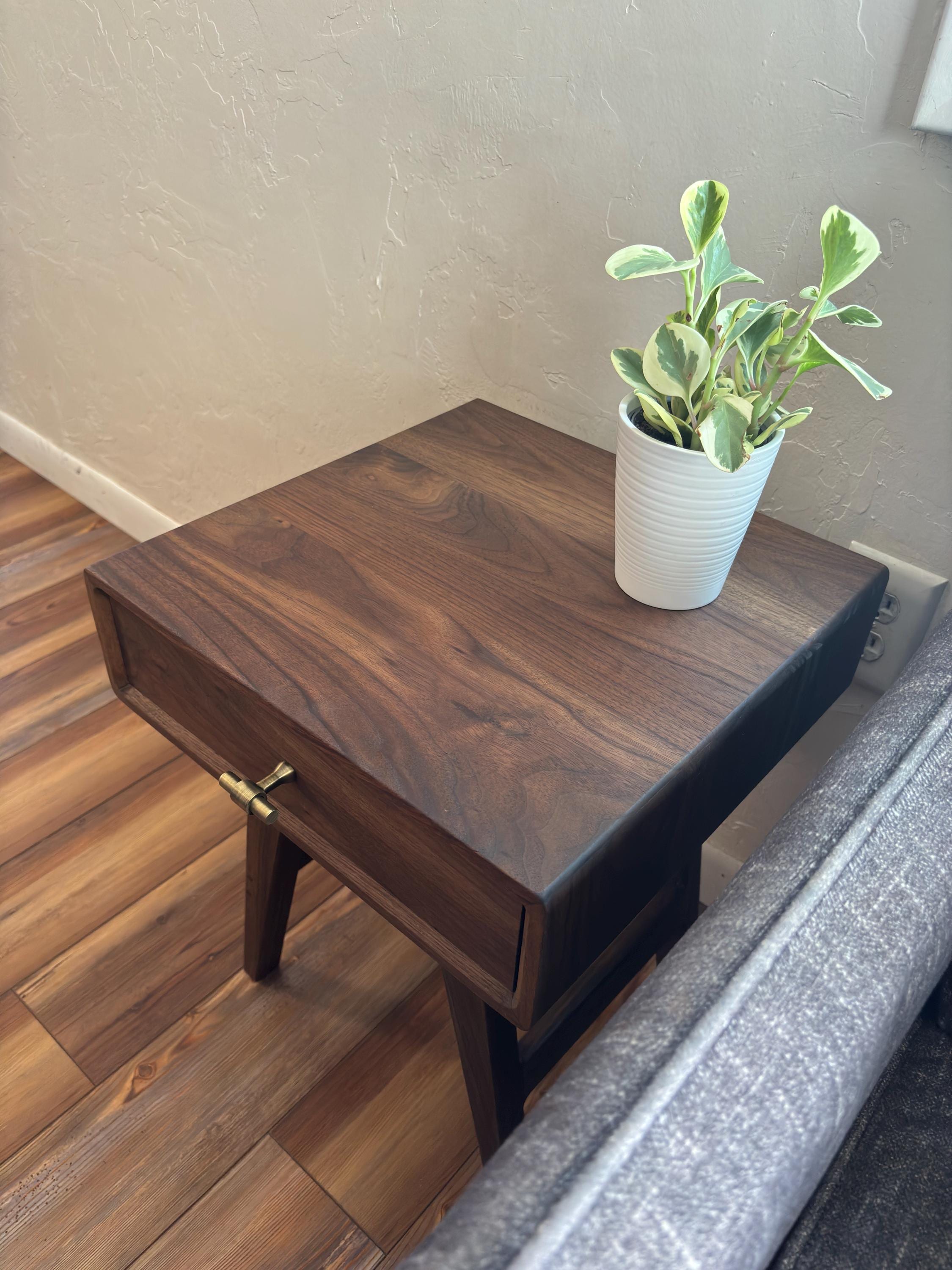 Mid Century Side Table | Vintage End Table | Black Walnut Side Table | Handmade