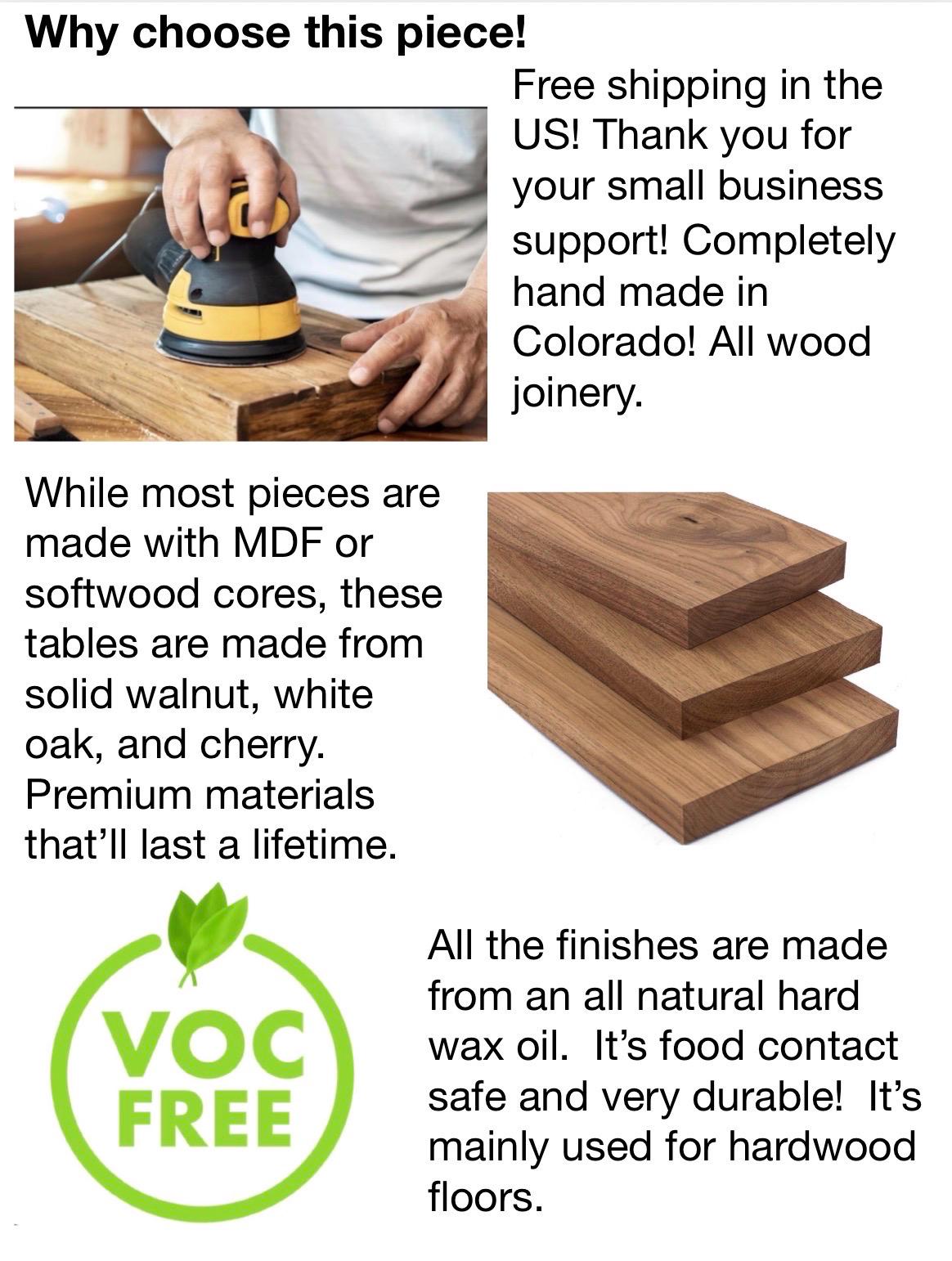 Mid Century Side Table | Vintage End Table | Black Walnut Side Table | Handmade