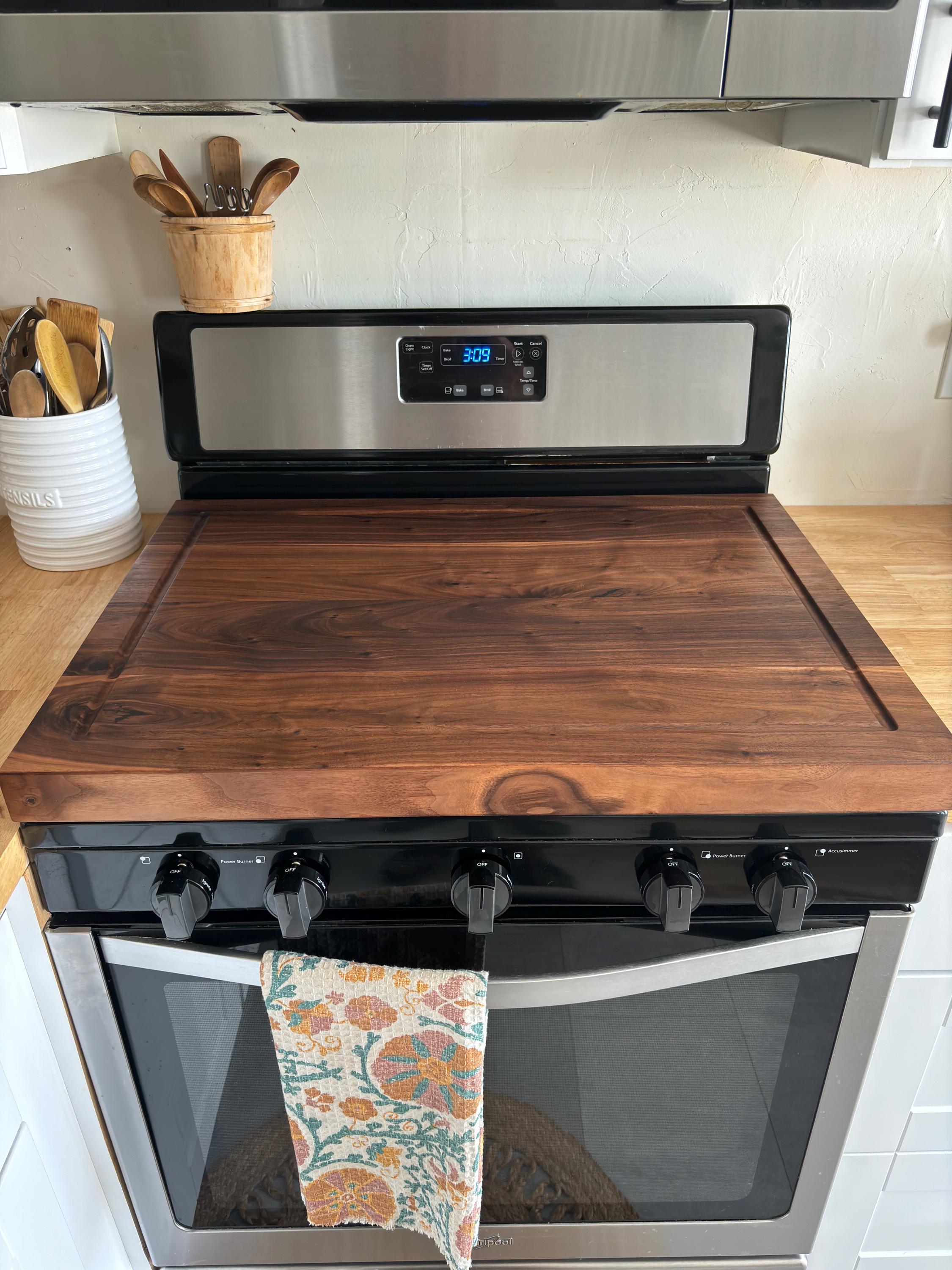 Black Walnut Stove Cover| Solid Wood Noodle Board | Cutting Board Stove Cover | Large Noodle Board
