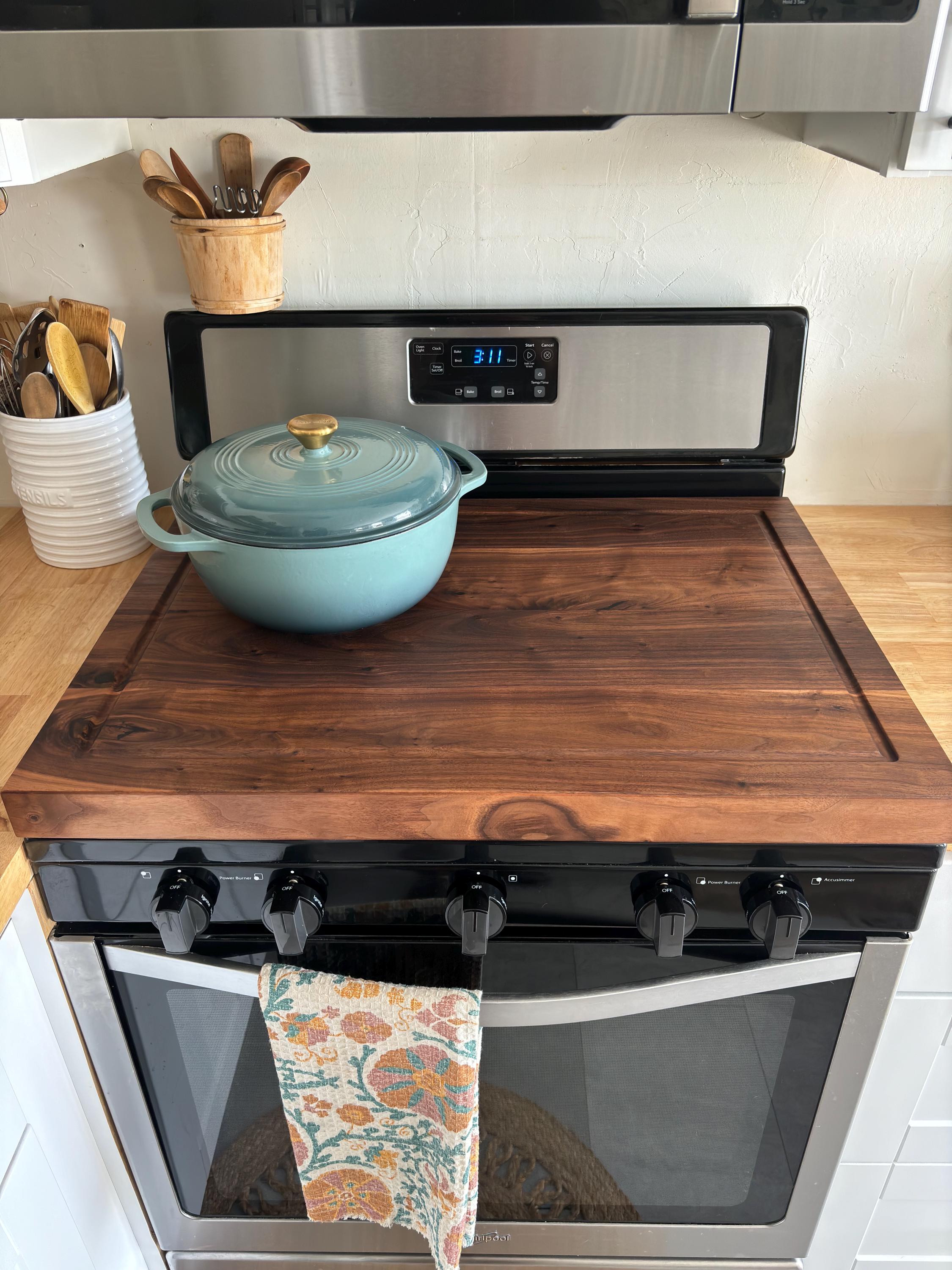 Black Walnut Stove Cover| Solid Wood Noodle Board | Cutting Board Stove Cover | Large Noodle Board