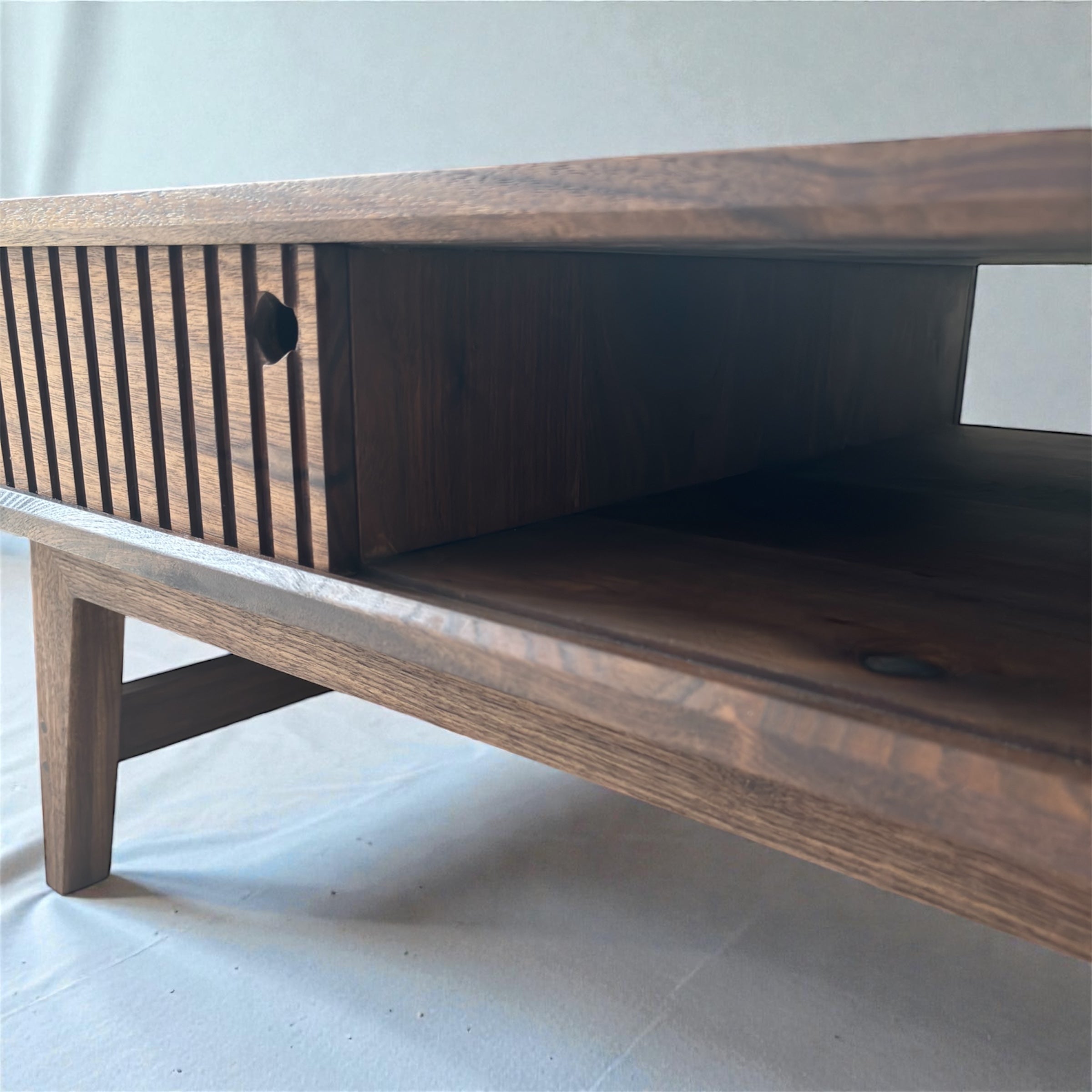 The Aspen Table — Solid Black Walnut Coffee Table, Sculptural Modern Heirloom