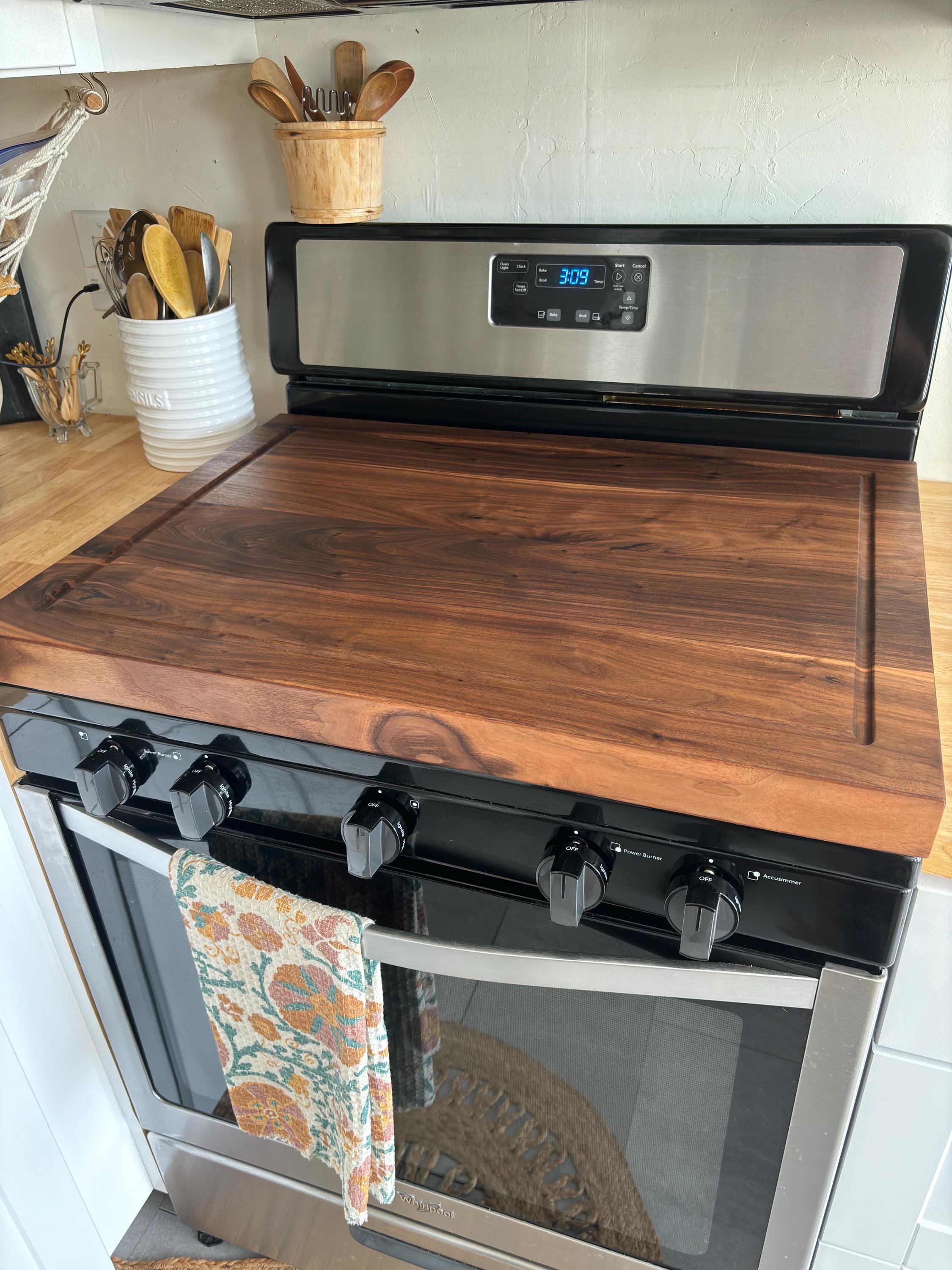 Black Walnut Stove Cover| Solid Wood Noodle Board | Cutting Board Stove Cover | Large Noodle Board