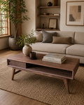 The Aspen Table — Solid Black Walnut Coffee Table, Sculptural Modern Heirloom