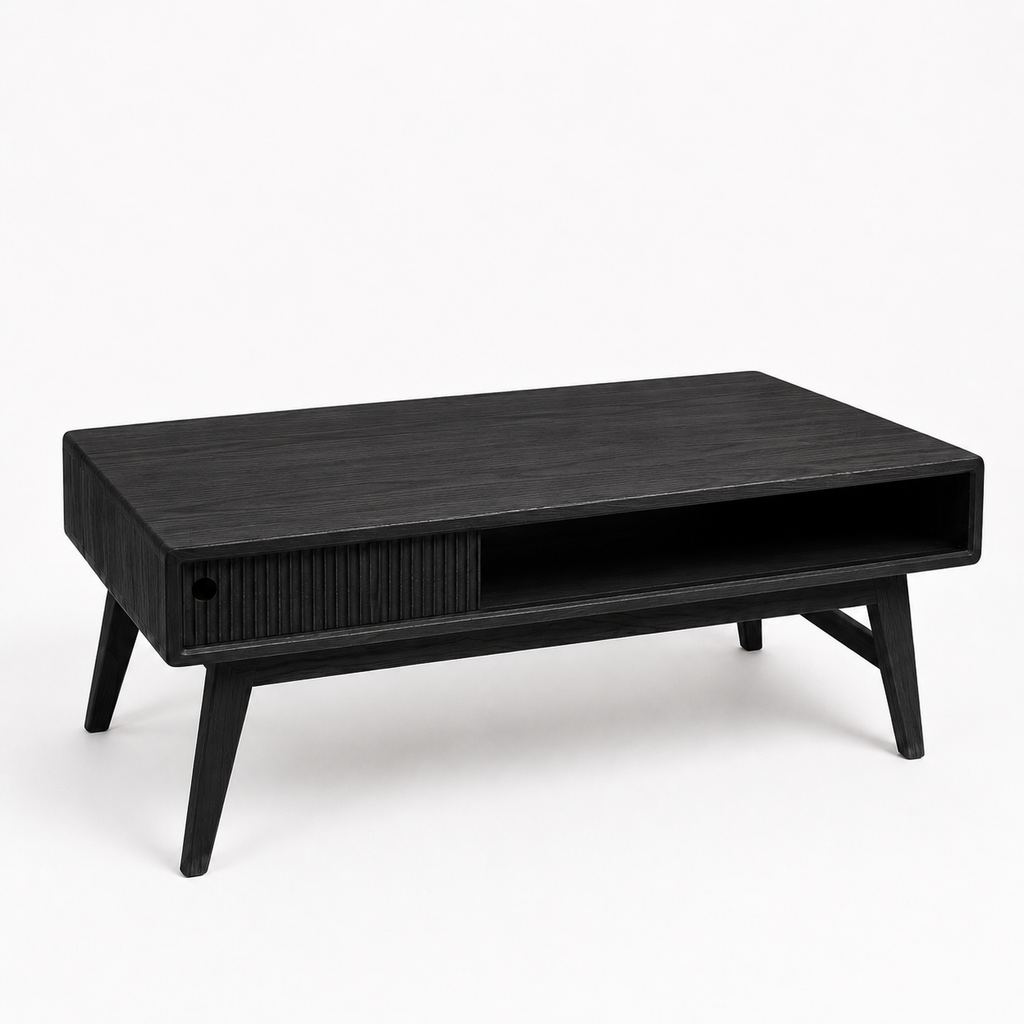 The Aspen Table — Solid Black Walnut Coffee Table, Sculptural Modern Heirloom