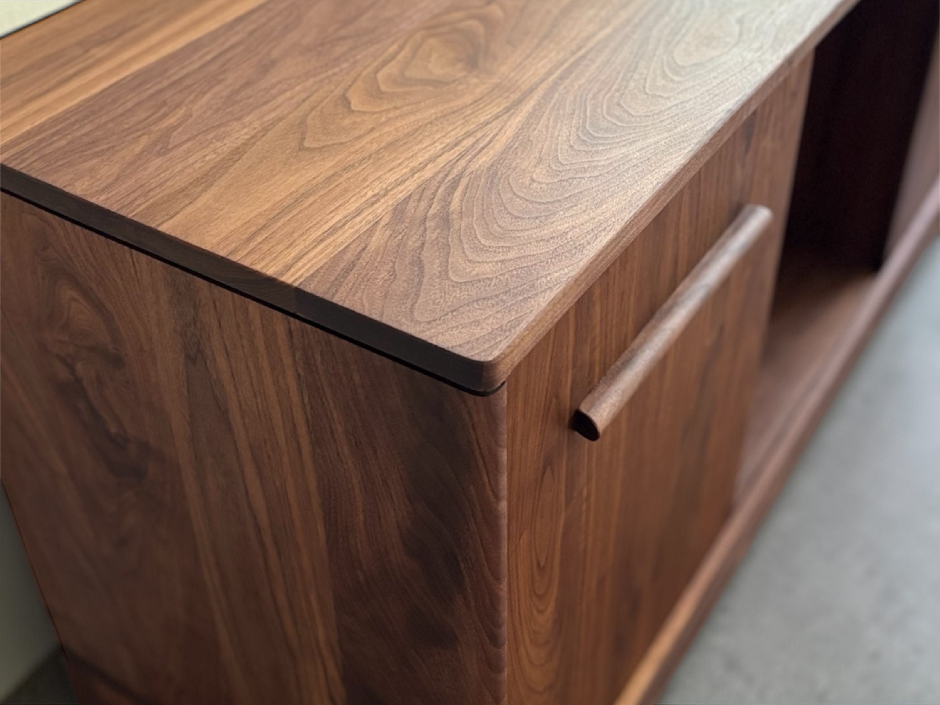 Black Walnut Console Table | Solid Wood Console Table | Walnut Record Player Stand