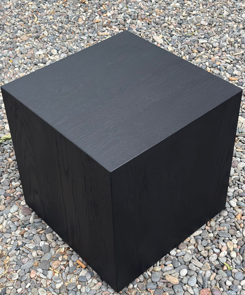 Breck Cube Side Table | Solid Black Walnut End Table | Modern Japandi Accent Table