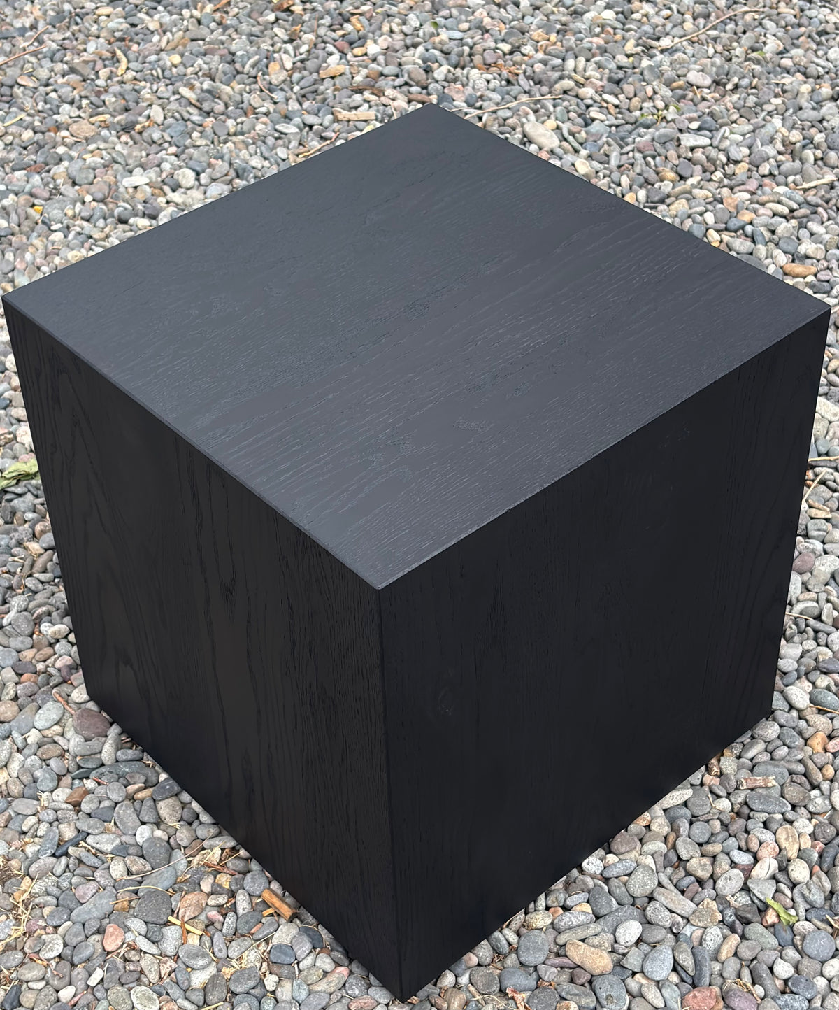 Breck Cube Side Table | Solid Black Walnut End Table | Modern Japandi Accent Table