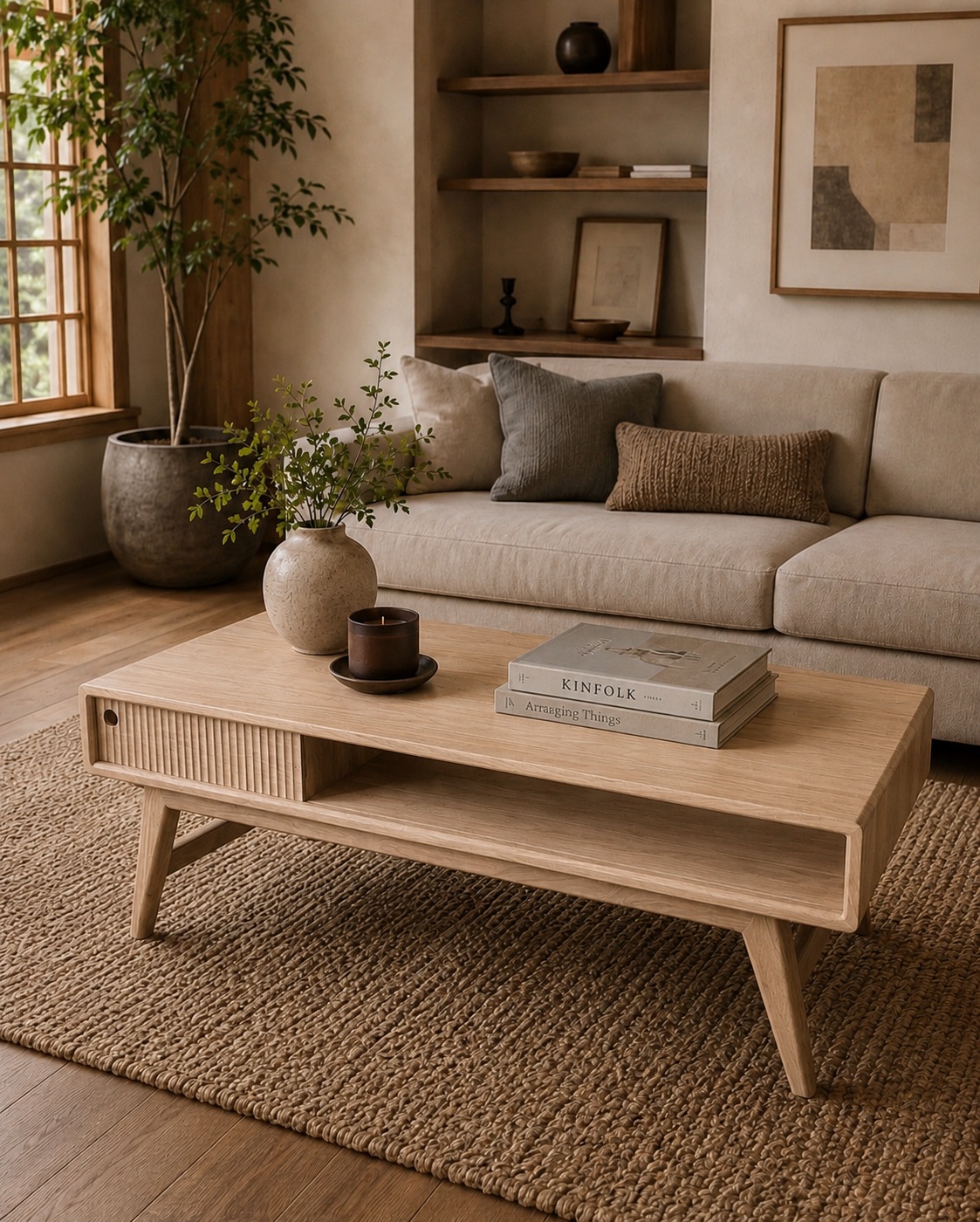 The Aspen Table — Solid Black Walnut Coffee Table, Sculptural Modern Heirloom