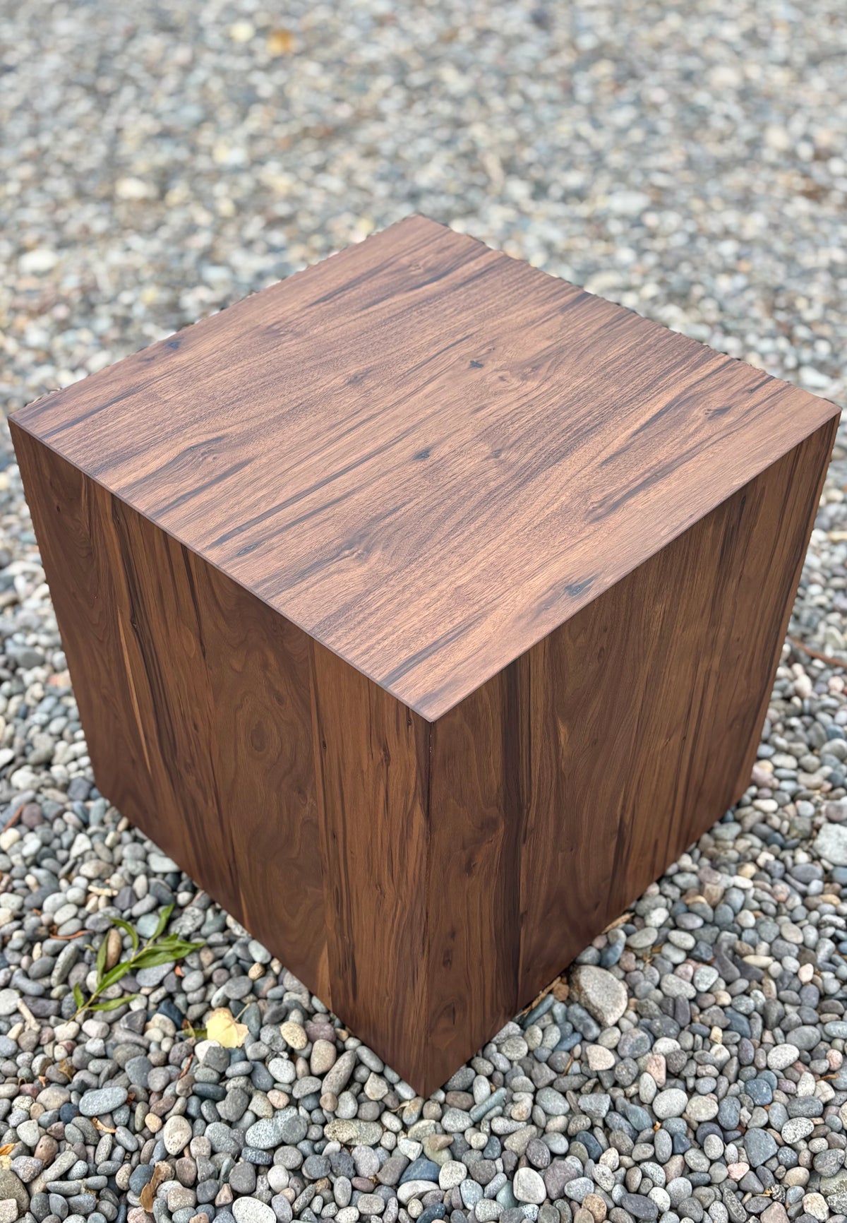 Breck Cube Side Table | Solid Black Walnut End Table | Modern Japandi Accent Table