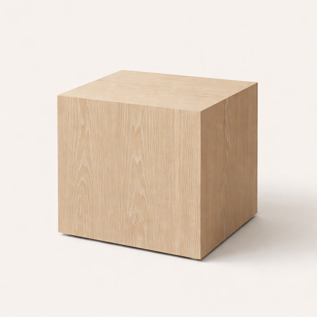 Breck Cube Side Table | Solid Black Walnut End Table | Modern Japandi Accent Table