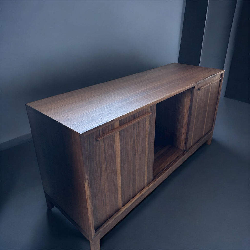 Black Walnut Console Table | Solid Wood Console Table | Walnut Record Player Stand