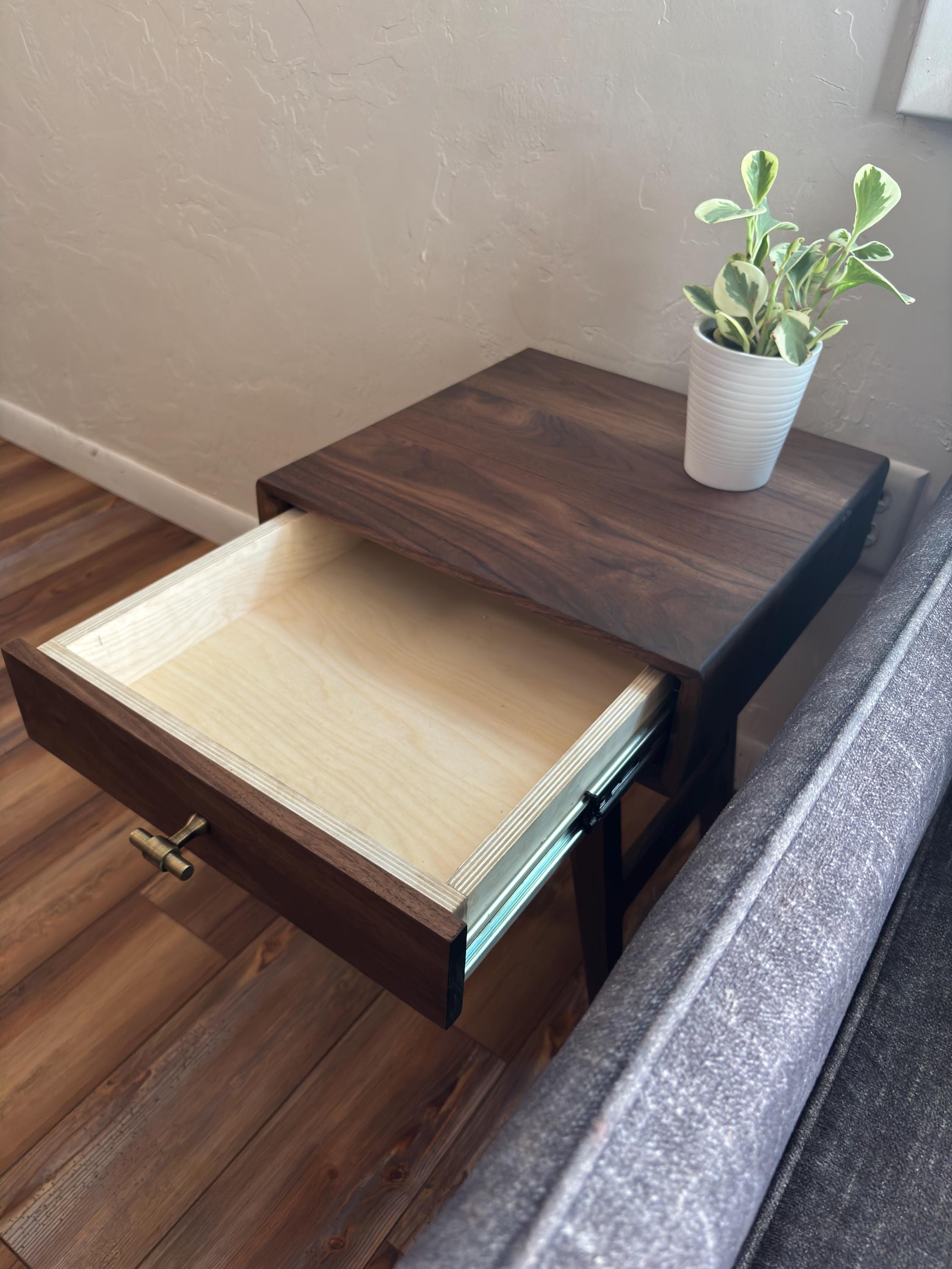 Mid Century Side Table | Vintage End Table | Black Walnut Side Table | Handmade