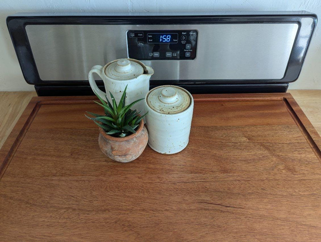 Mahogany Stove Cover | Stove Cover Cutting Board and Tray | Black Walnut Noodle Board