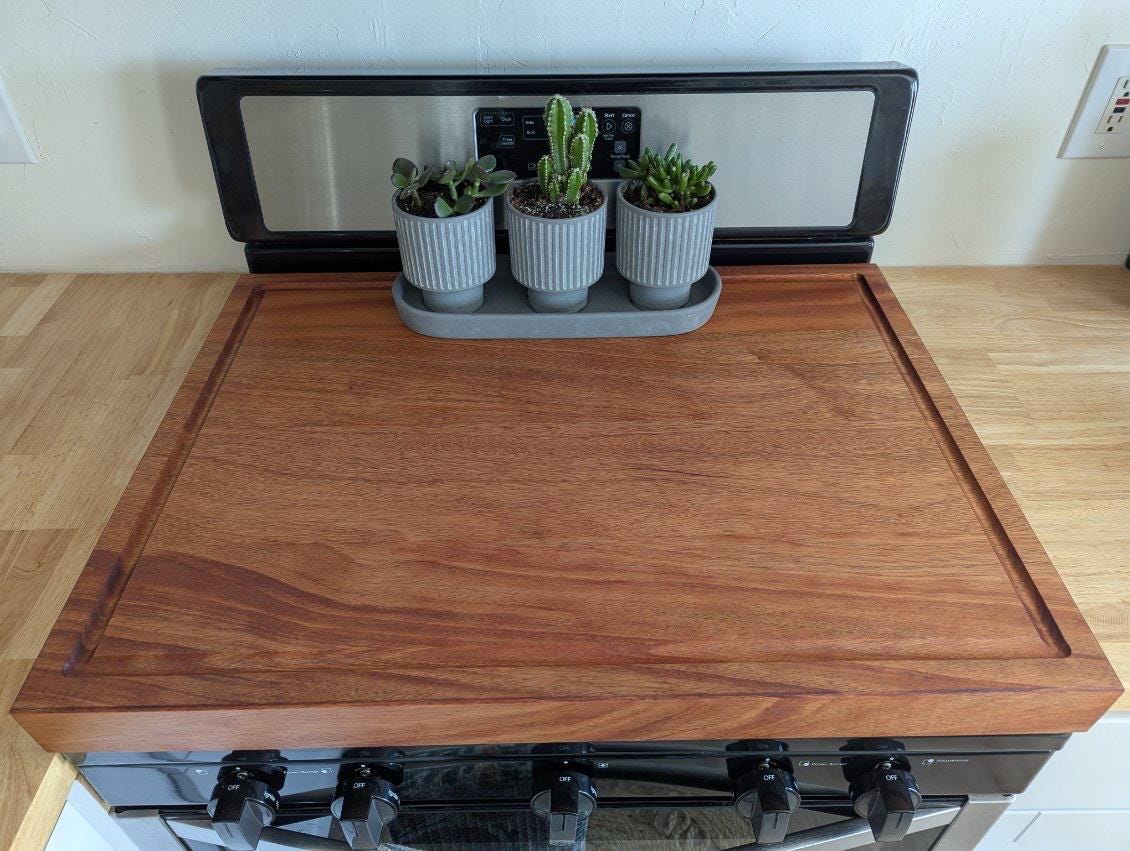 Mahogany Stove Cover | Stove Cover Cutting Board and Tray | Black Walnut Noodle Board