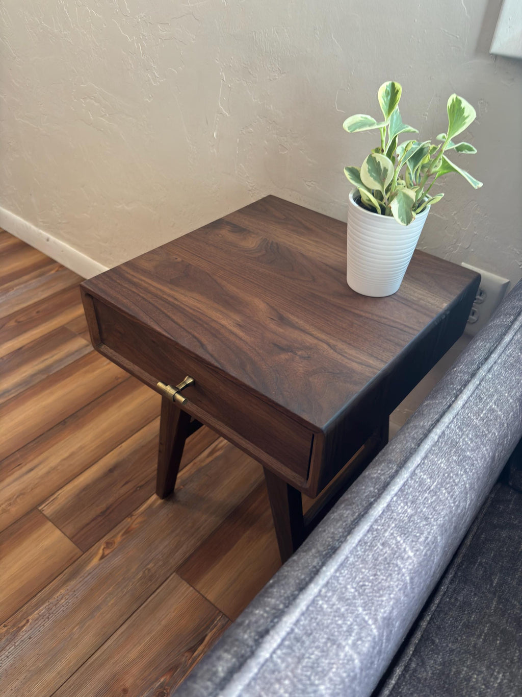 Mid Century Side Table | Vintage End Table | Black Walnut Side Table | Handmade