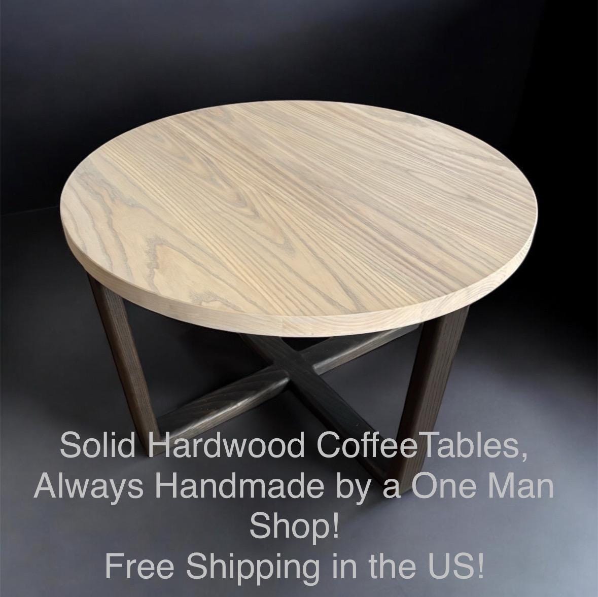 Vintage Round Coffee Table | Walnut Coffee Table | Solid Wood