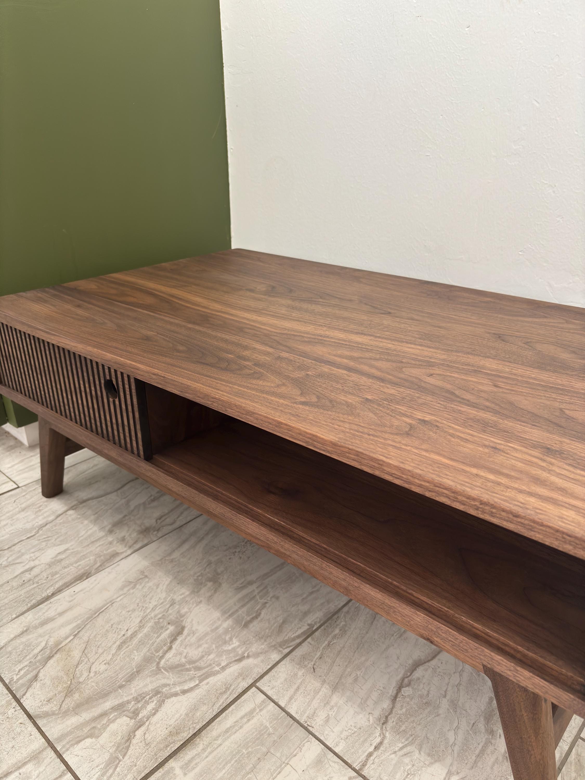 Solid Walnut Coffee Table | All Wood Joinery High End Table | Mid Century Modern Coffee Table